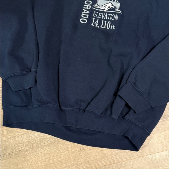 Vintage Gildan Heavy Blend Single Stitch Pikes Peak Colorado Navy Sweatshirt - Picture 5 of 6